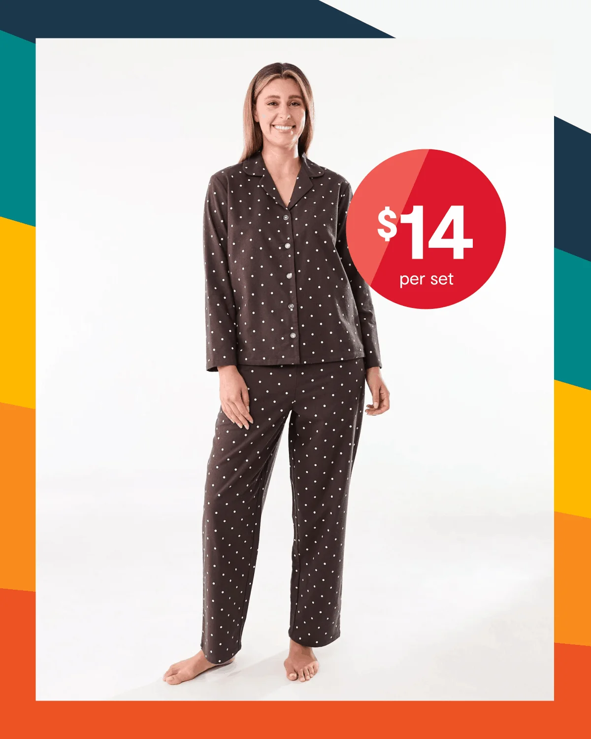 Cotton flannel pyjama set $14per set.