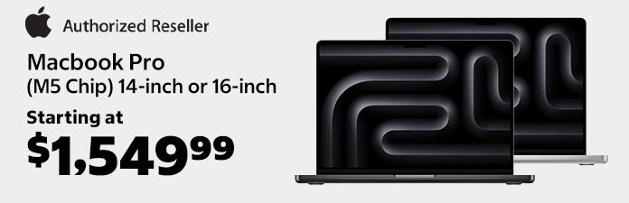 macbook PRO M5 chip 14-inch or 16-inch Starting at $1,499.99