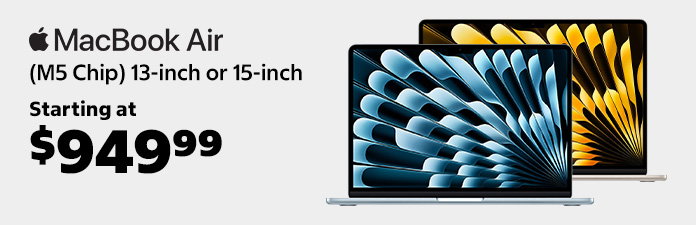 macbook air m5 chip 13 inch or 15 inch starting at $949.99