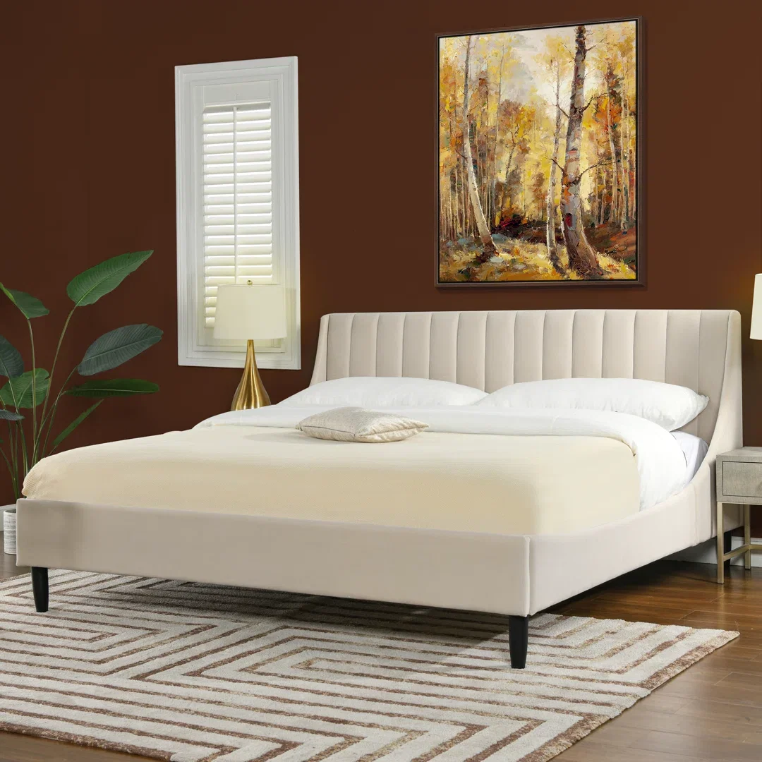 Helaina Tufted Upholstered Low Profile Platform Bed