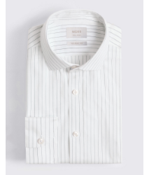 Tailored Fit Navy Wide Stripe Non-Iron Shirt