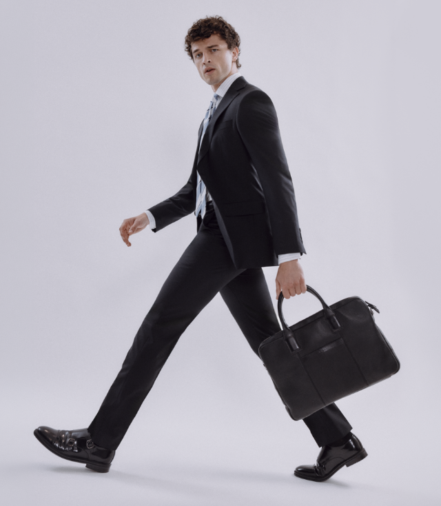 Tailored Fit Black Stretch Suit