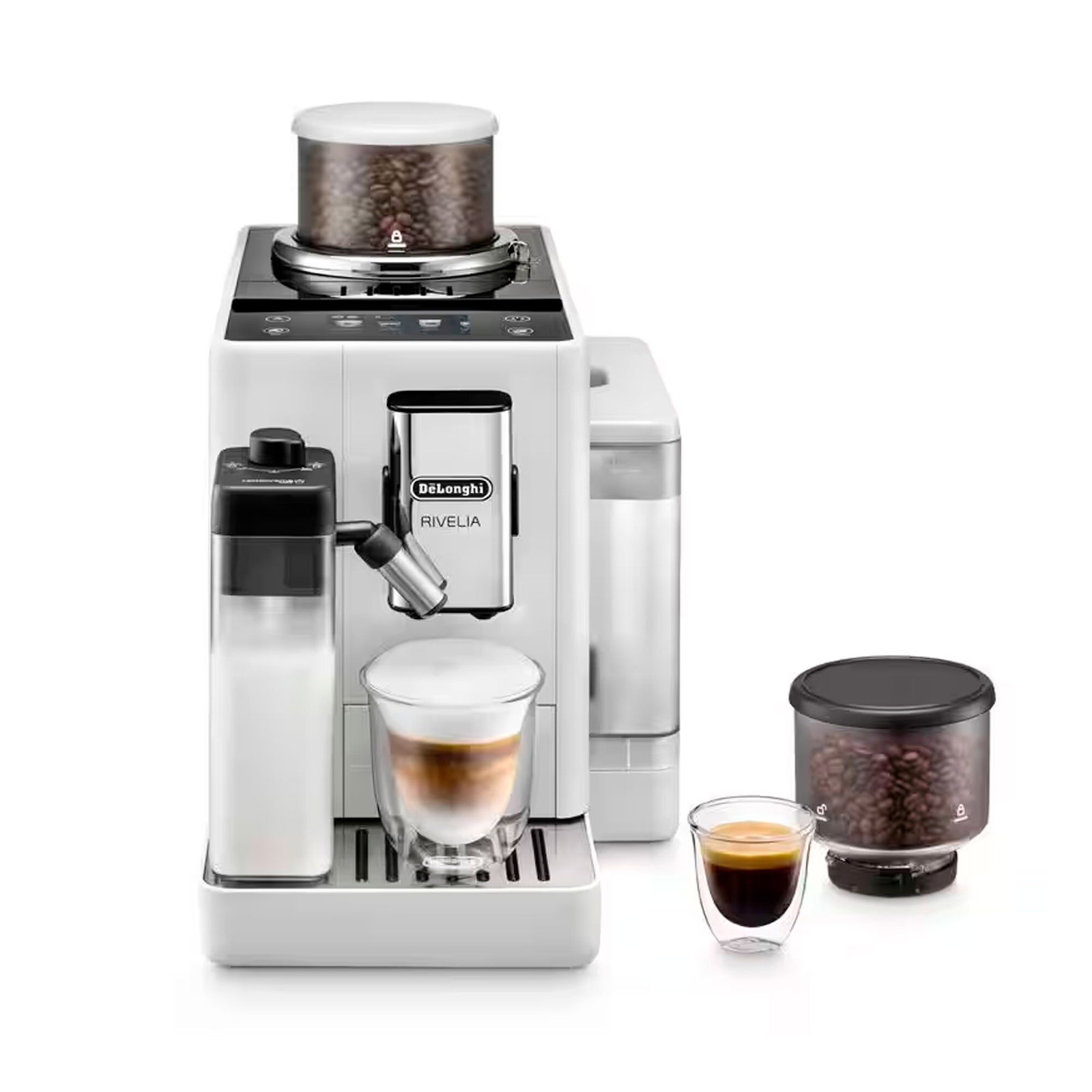 Delonghi Rivelia EXAM440.55.W Helautomatisk kaffemaskine, hvid