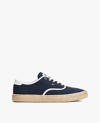 Canvas Espadrille Hybrid Trainers With Linen