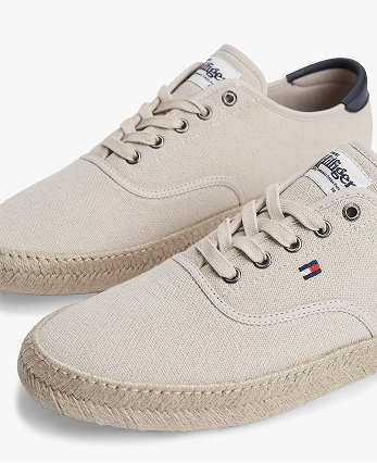 Canvas Espadrille Hybrid Trainers With Linen