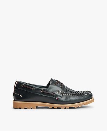 Leather Braided Boat Shoes
