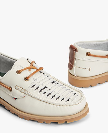Leather Braided Boat Shoes