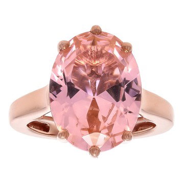 Pink Cubic Zirconia 18k Rose Gold Over Sterling Silver Ring 7.00ctw