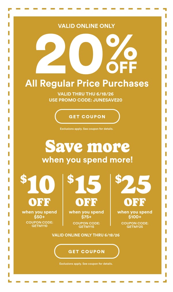 Coupon shown - Click here to get your coupon - Exclusions apply. See coupon for details.