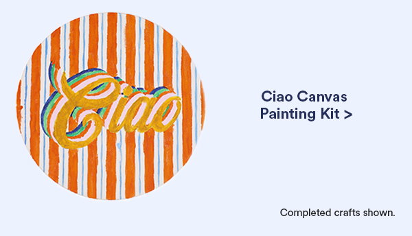 Ciao Canvas Painting Kit> Completed crafts shown.