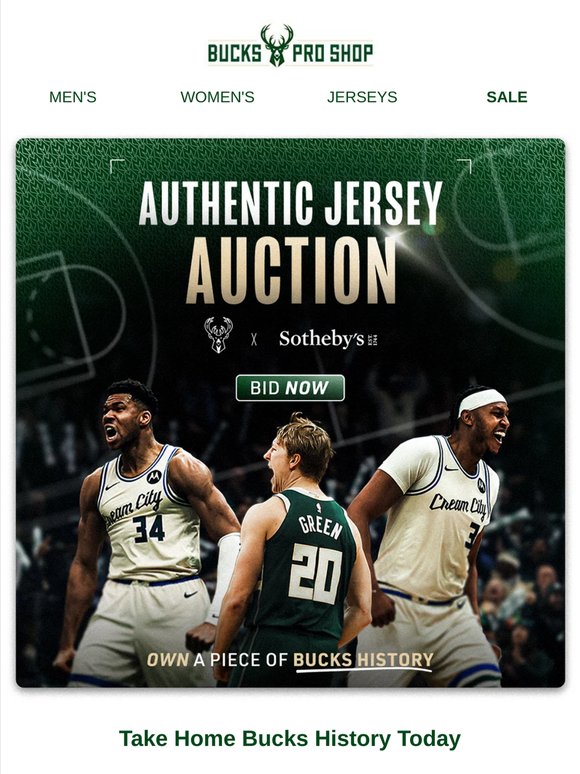 Bucks x Sotheby's Authentic Jersey Auction Now Live