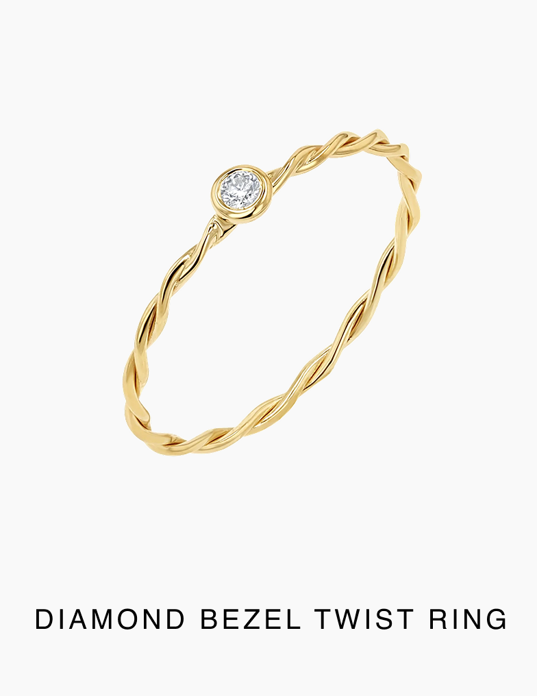 Diamond Bezel Twist Ring