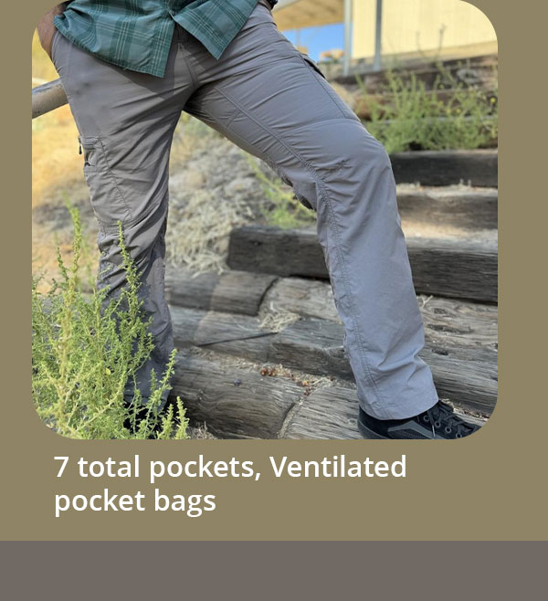 MENS NOMAD TRAIL 7 POCKET LIGHTWEIGHT STRETCH HIKING CARGO PANT
