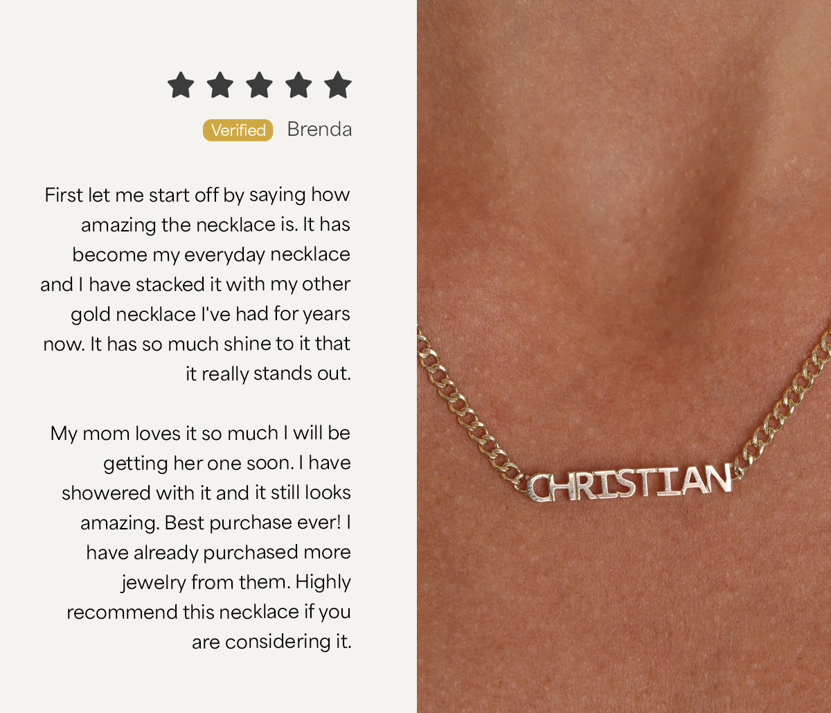 Mini Single Name Cuban Chain Necklace