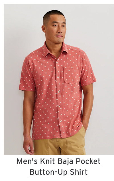 Men's Knit Baja Pocket Button-Up Shirt