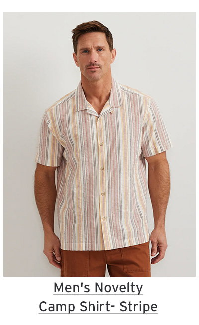 Men's Novelty Camp Shirt- Stripe