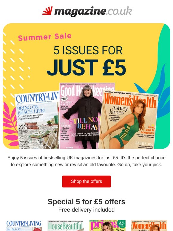 5 issues for just £5. Which will you choose?