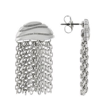 Silver Tone Tassel Earrings
