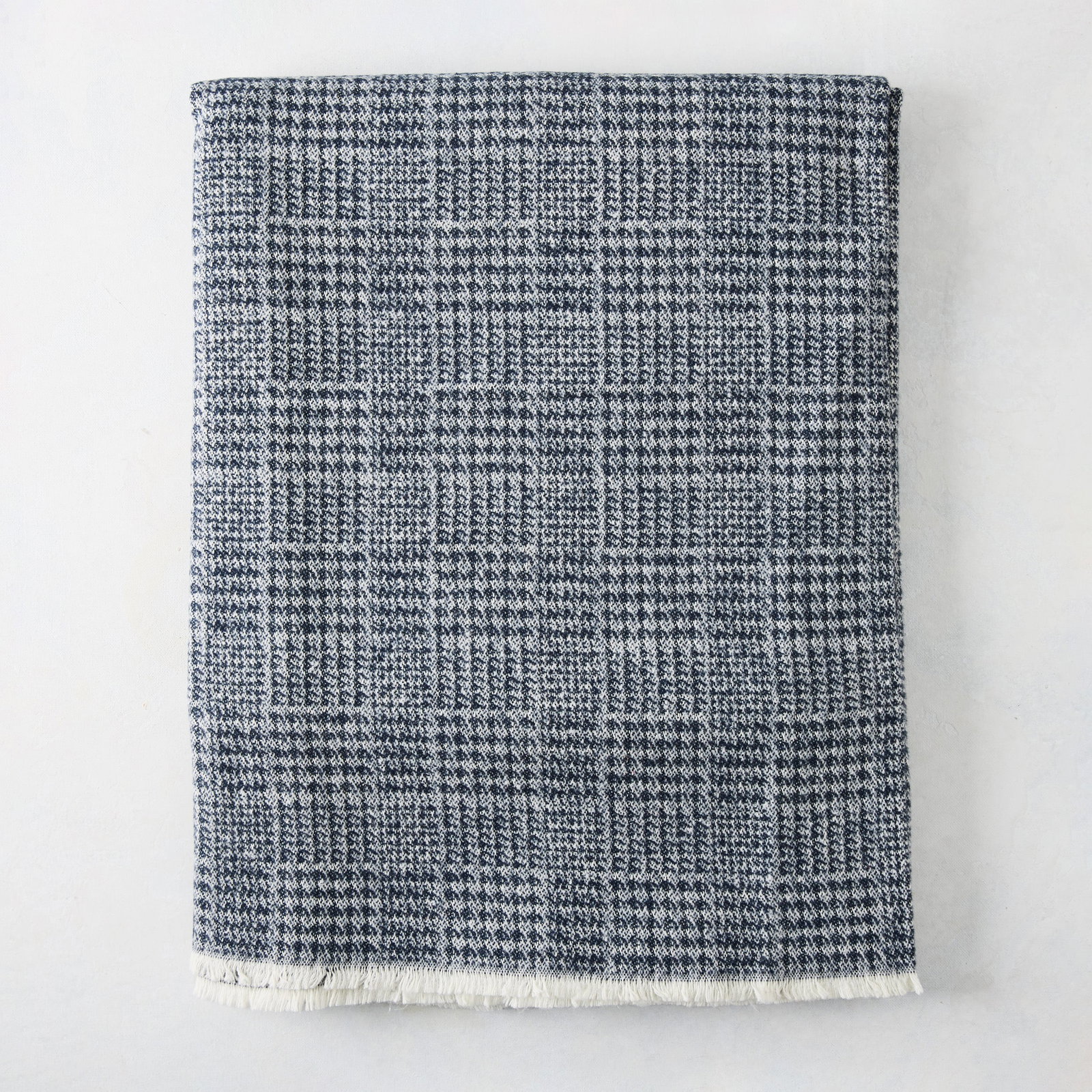 Image of Navy Blue Sutton Houndstooth Throw Blanket