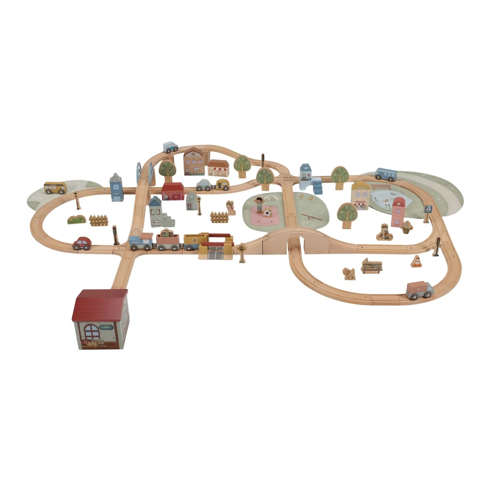 Image of Little Dutch Wooden Train Track Set XL