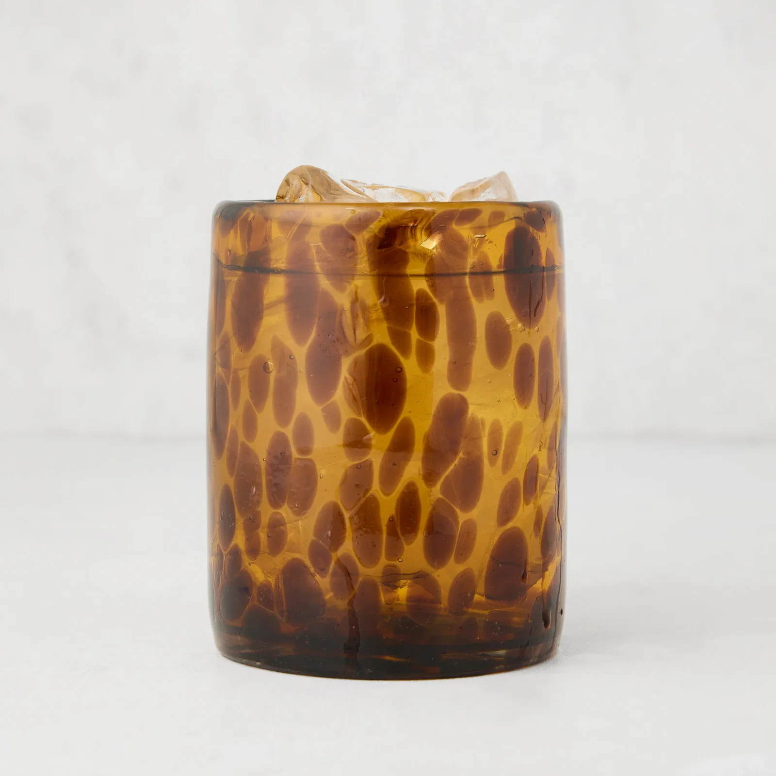 Image of Handmade Tortoise Double Old-Fashioned Glass, 12 oz.