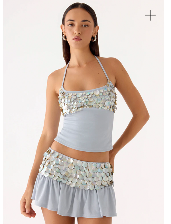 Merinda Halter Top + Merinda Skort — Misty Blue