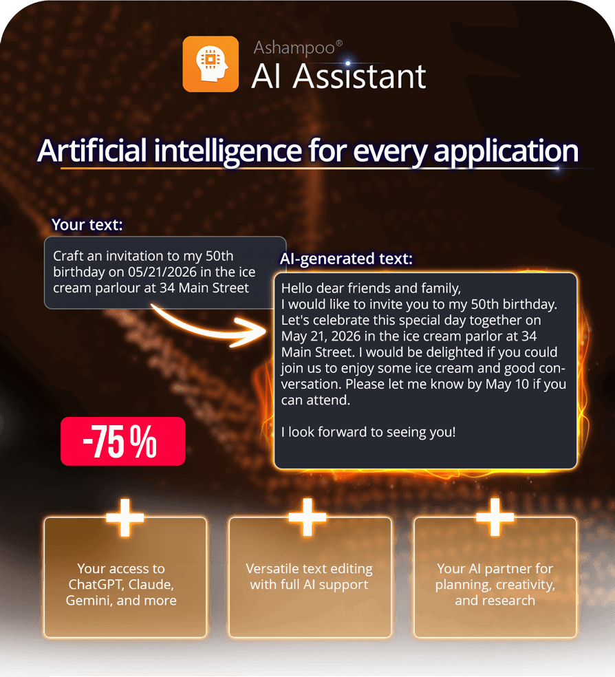 Ashampoo AI Assistant - Artificial intelligence for every application