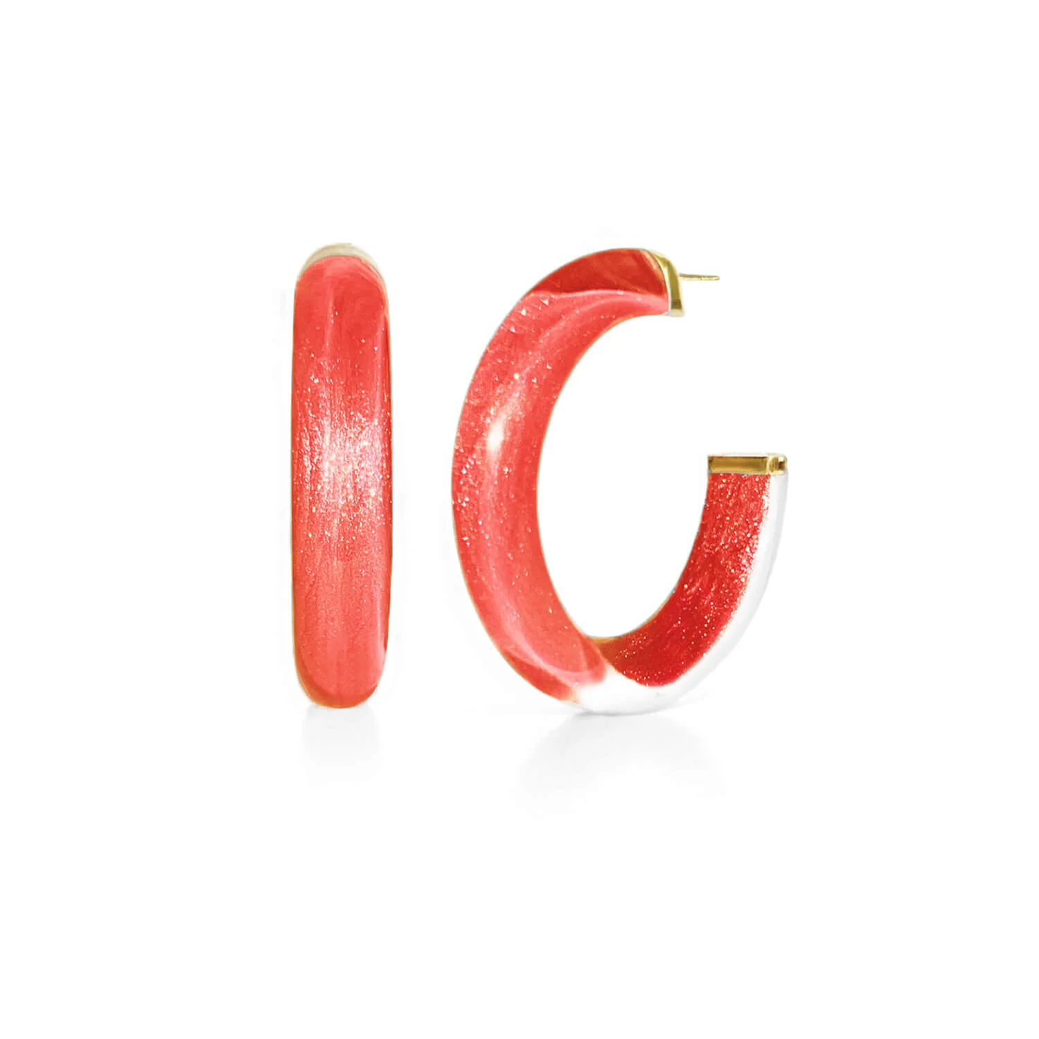 Image of Medium Illusion Lucite Hoop Earrings