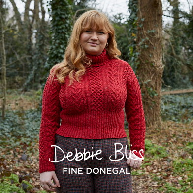 Cabled Sweater in Debbie Bliss Fine Donegal