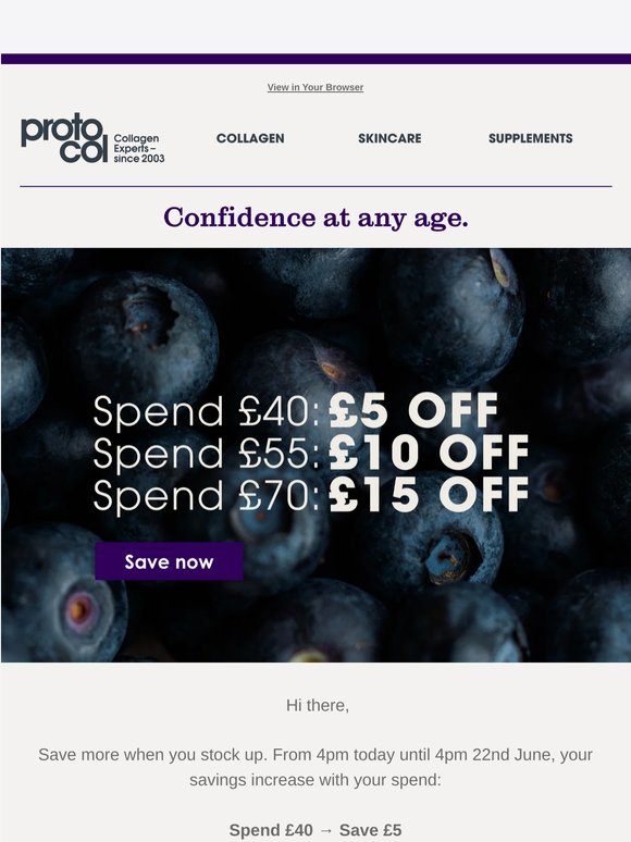 Save up to £15 on your routine