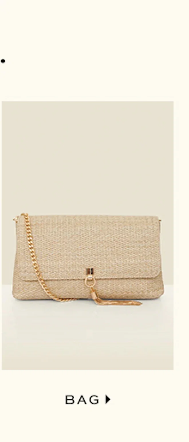 Natural Raffia Clutch Bag With Tassel Detail
