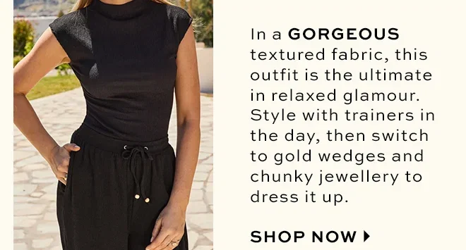 Black Textured High Neck Top