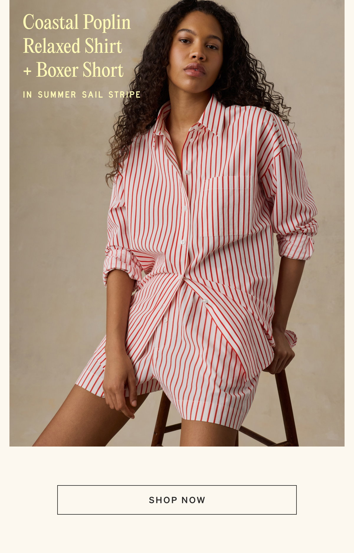 Coastal Poplin Relaxed Shirt + Boxer Short