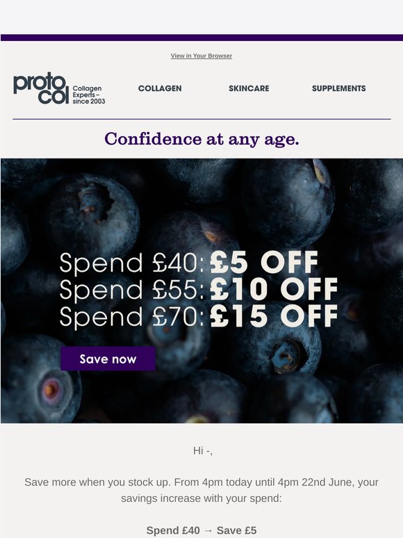Save up to £15 on your routine