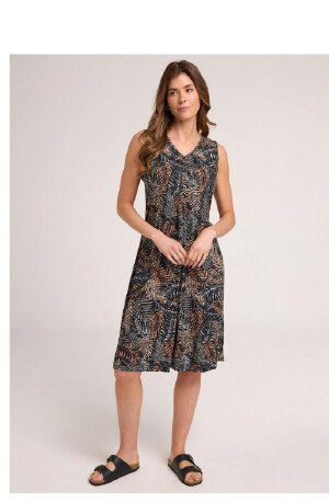 Fern Print Midi Swing Dress