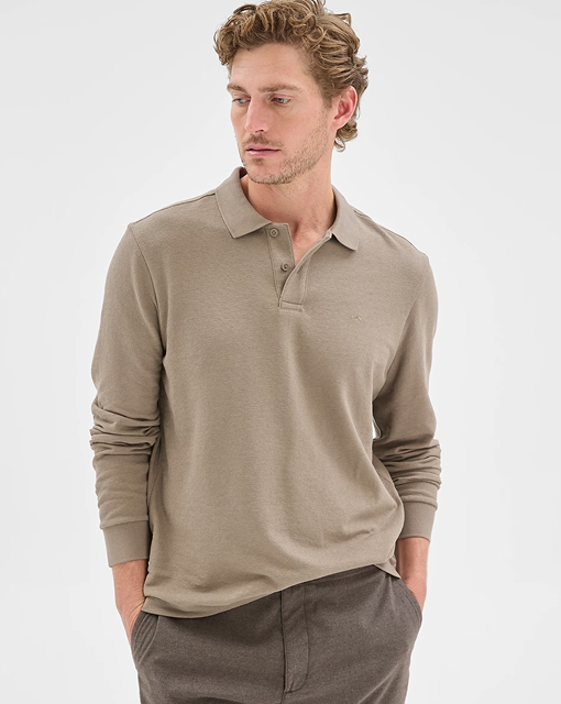 Australian Cotton blend boucle polo top