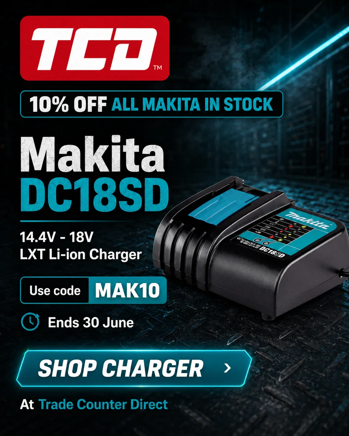 Makita DC18SD 14.4V - 18V LXT Li-ion Charger