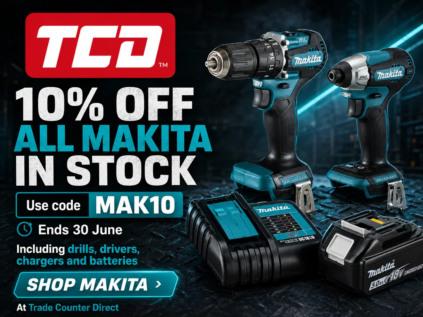 10% off Makita in stock - use code MAK10