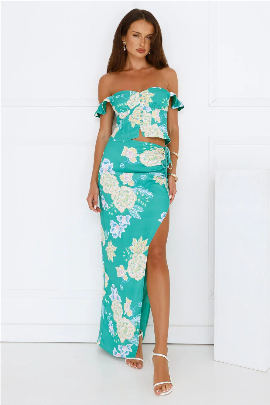 Image of Monaco Muse Maxi Skirt Green