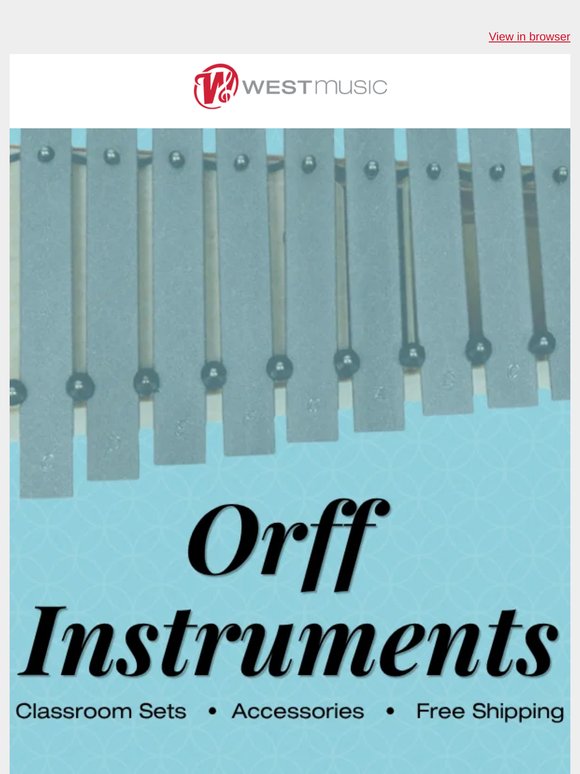 Free Shipping on Orff Instruments All Year Long