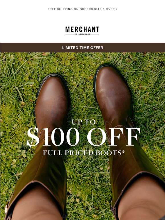 Up To $100 Off Selected Women's Boots*