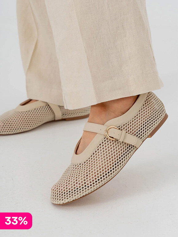 Nydelige fishnet ballerinas