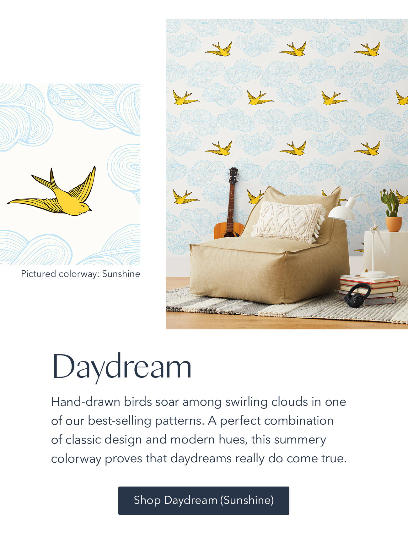 Daydream (Sunshine) Wallpaper | Julia Rothman + Hygge & West