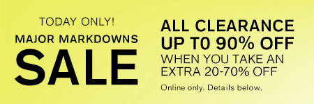 Today Only! Major Markdowns Sale ; All Clearance Up To 90% Off When You Take An Extra 20-70% Off