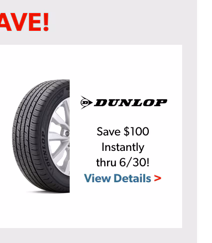Buy a Set of Four Dunlop Blue Response A/S Tires, Save $100 Instantly