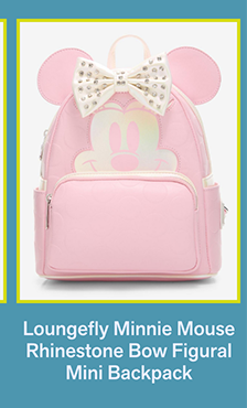 Loungefly Minnie Mouse Rhinestone Bow Figural Mini Backpack