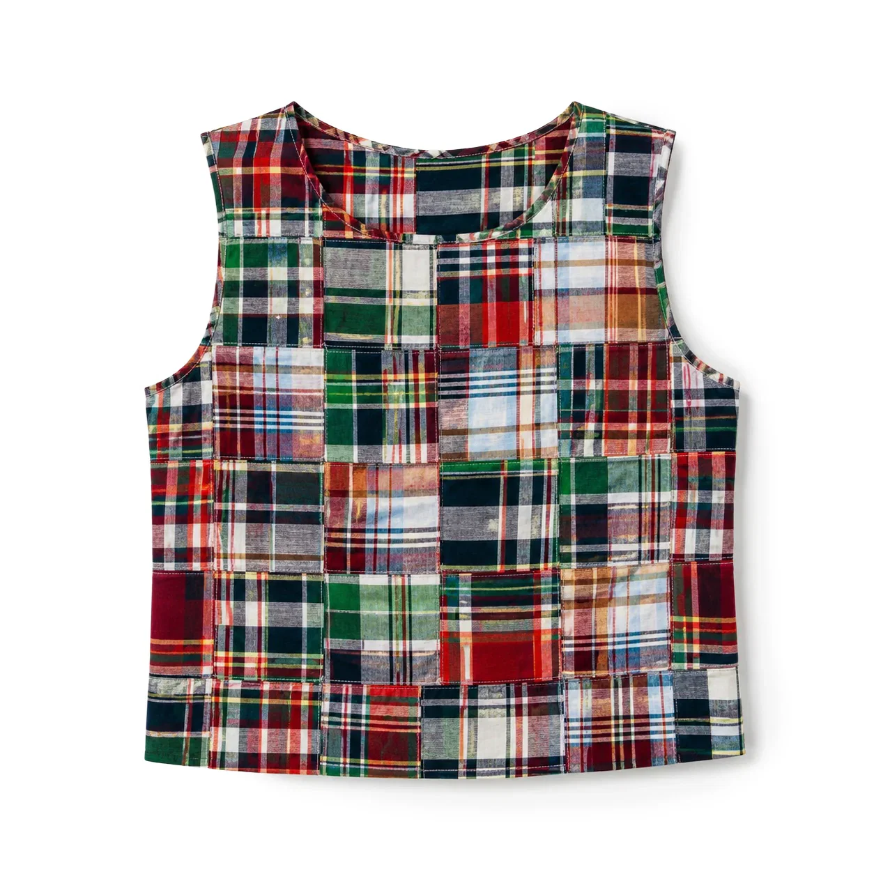 Image of Essex Patchwork Madras Sleeveless Shirt