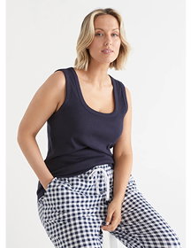 Australian Cotton Scoop Shelf Bra Tank