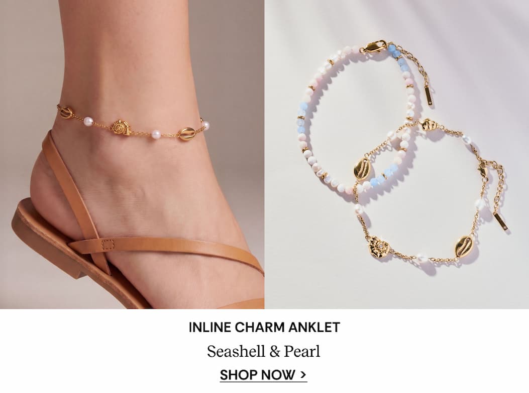 Shop Seashell & Pearl Inline Charm Anklet
