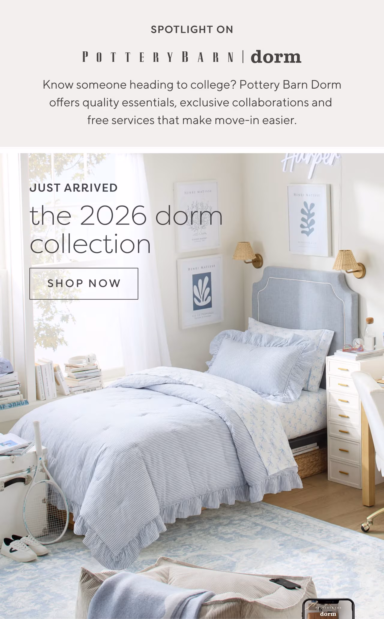 Spotlight on pottery barn dorm. Shop the 2026 dorm collection